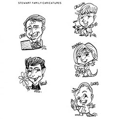 Stewart Family Caricatures